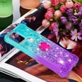 thumbnail image 7 of Phone Case for Moto G Stylus 5G (2021), Shiny Bling Quicksand Effect TPU Bumper Case with Four Corners Anti-Fall Heavy Protection Cover for Moto G Stylus 5G Blue Purple, 7 of 7