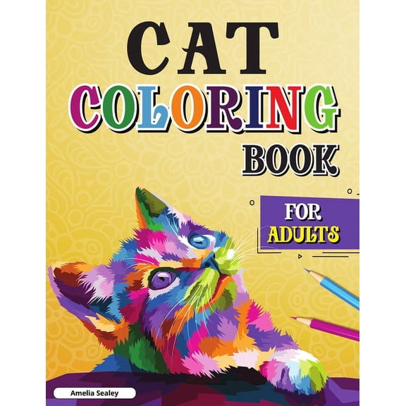Cats with Mandalas - Adult Coloring Book: Stress relief & Relaxing Cats Coloring Book for Adults, (Paperback)