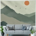 thumbnail image 4 of Sage Green Mountain Tapestry for Bedroom, Boho Abstract Sun Landscape Wall Hanging, Mid Century Sunset Tapestry Minimalist Aesthetic Decor for Living Room College Dorm, 4 of 6