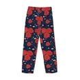 thumbnail image 4 of Kdxio Rose Flower Print Men's Sleep Pajama Pant Lounge Pants with Pockets, 4 of 8