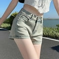 thumbnail image 7 of Npasoilc Denim Shorts for Women Trendy Button High Waisted Mini Shorts Lightweight Comfy Shorts Casual Loose Jean SHorts, 7 of 7