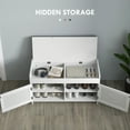 thumbnail image 6 of White Shoe Rack Bench, Entryway With Hidden Storage, Cushion, Adjustable Shelves, Shutter Doors, Supports Up To 352 Lbs For Bedroom Rack, Bench Cushioned Seat, Weight Limit, 6 of 7
