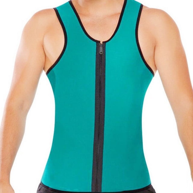 Corsé de neopreno con cremallera para hombre, ropa deportiva de fitness, corsé con barriga cervecera, chaleco