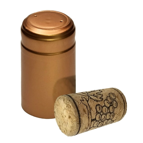 Wine Bottling Pack-Includes 30 PVC Heat Shrink Capsules W/ 30 #8 Corks(Bronze)