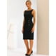 thumbnail image 4 of Vestidos de negocios Allegra K Elegantes para mujer doble botonadura dos Piezas capa y vestido Negro XS, 4 of 6