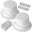 White, variant on (2 Pack, White RV Roof Vent Cover Kits with Putty Tape and Screws, Camper Vents Cap for Trailer RV Roof Vent Cover Replacement, Camper Plumbing Vents Caps Kit for 1" to 2-3/8" OD Pipe