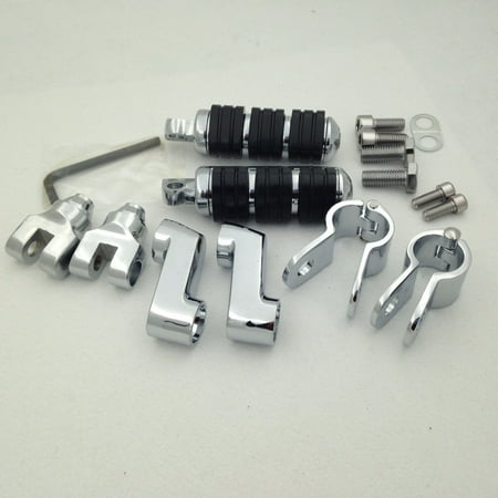Harley 883 Sportster (HTT Motorcycle Chrome Footrest Foot Pegs with 1 1/4