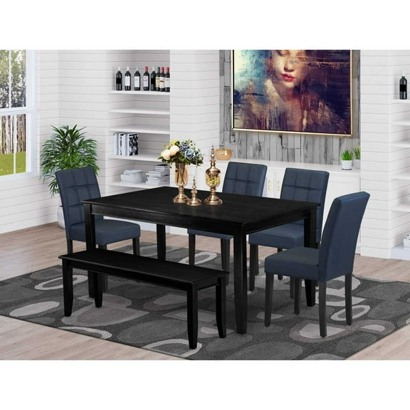 East West Furniture 6 Piece Dining Table Set consists A Kitchen Table