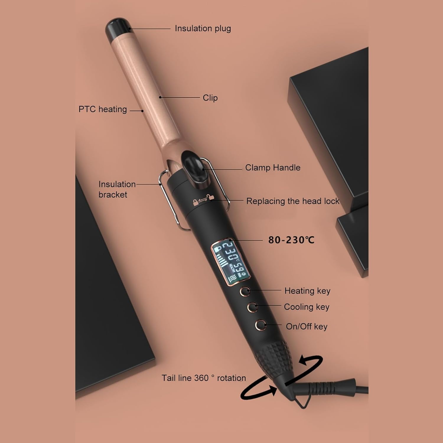Hair curling wand set hot sale
