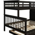 thumbnail image 6 of Stairway Bunk Bed with 3 Drawers, Storage Space and Guard Rails, Twin Over Full Bedroom Bed Frame for Bedroom, Dorm, for Family,Teens, No Box Spring Needed,Expresso, 6 of 7