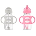 thumbnail image 1 of Botella Sippy Straw Dr. Brown's Milestones 270 ml, gris y rosa, 1 of 9
