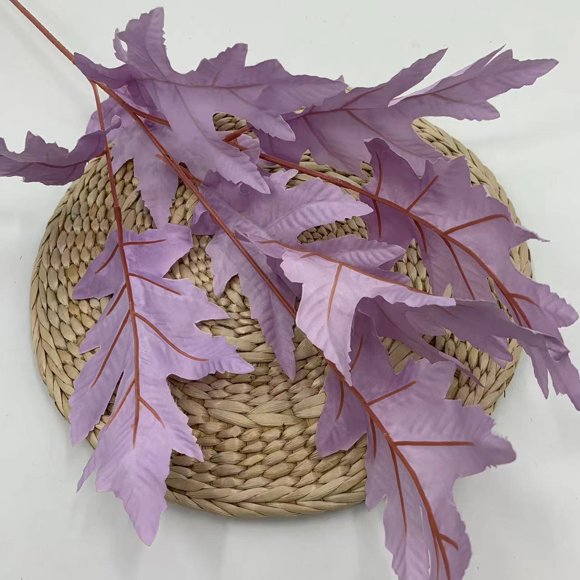 Zhuge 3 piezas de hojas artificiales realistas que no se decoloran para decoración de ramos de arreglos florales, fiestas, bodas, decoración de pared del hogar (morado, 31,5 pulgadas de largo)