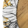 thumbnail image 5 of Ambesonne Botanical Fitted Round Tablecloth, Autumn Vibe Floral Art, 36"- 40" Diameter, Mustard White Black, 5 of 5
