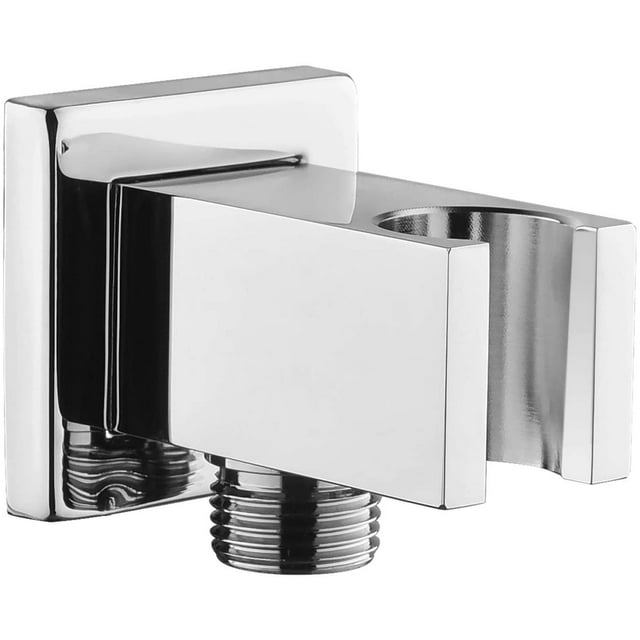 Soporte de ducha de mano cuadrado de latón de 1/2 ", accesorio de manguera cromado, codo de ducha con soporte, accesorio de arena para ducha de mano JM