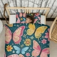 thumbnail image 3 of Flower and Butterfly Duvet Cover and Pillowcase Set for Single Bedding, Bedroom Accessories for Kids Teens, 3 of 5
