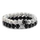 thumbnail image 1 of Bracelet Set Couples Distance Black White Natural Lava Stone Tiger Eye Beaded Yoga Bracelets For Men, 1 of 1