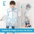 thumbnail image 7 of Kids Poncho Girls Boys Cute Cartoon Baby Transparent Fashion Wrapped Eva Rainy Day Outdoor Convenient Durable Lightweight Sky Blue Rain Coat Sizes L, 7 of 7