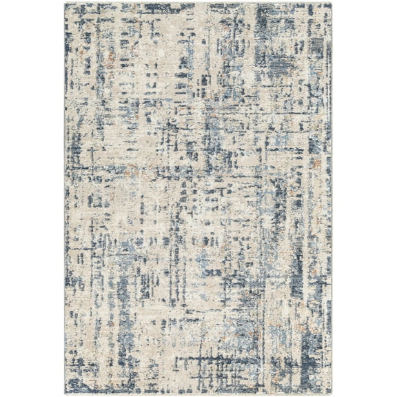 Hauteloom Dalama Living Room, Bedroom Area Rug - Contemporary - Ivory, Slate Blue, Navy - 2' x 2'11"