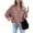 Pink, variant on Jacenvly Spring Womens Jackets Fleece Solid Corduroy Jacket Soft Warm Long Sleeve Outerwear Lapels Pocket Button up Coats Leisure Fashion Thigh Length Blouse