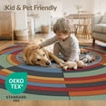 thumbnail image 4 of ODIKA 4'x6' Washable Area Rug Non-Slip, Chair-Friendly, Flatwoven Educational Motifs Cartoon Galaxy Constellation Rocket Plane Border Playful for Home Office, Under Desk, 4 of 7