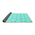 thumbnail image 2 of Ahgly Company Indoor Square Trellis Turquoise Blue Contemporary Area Rugs, 6' Square, 2 of 4