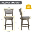 thumbnail image 6 of 24 Inch Counter Height Swivel Bar Stools Set of 2 Barstools with High Back Pub Seat Stools Set for Kitchen Island, 2 Pack, 6 of 6