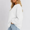 thumbnail image 4 of Oversized Sweatshirt for Women 2025 Fall Long Sleeve Y2K Pullover Top Crewneck Sweat Shirts White XL, 4 of 6