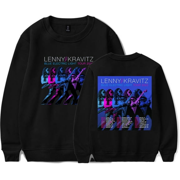 Lenny Kravitz Blue Electric Light Tour 2025 Crewneck Hip Hop Sweatshirt Fashion Pullover