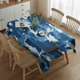 thumbnail image 2 of Blue White Camo Digital Shapes Pattern Rectangle Tablecloth 60"x84",Waterproof Polyester Rectangle Table Cloth, Wipeable Spillproof Polyester Tablecloth for Dining, Camping, Indoor and Outdoor, 2 of 5