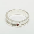 thumbnail image 2 of LBG British Made 9k White Gold Natural Garnet Mens Band Ring - 25 size options - Size 9.25, 2 of 6