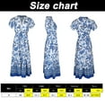 thumbnail image 2 of Women's Plus Size Boho Casual Dress Floral Short Sleeve Shirred Square Neck Maxi Dress-Blue, 2 of 6