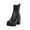Black, variant on Fesfesfes Platform Boots for Young Ladies Women's Winter Thick Bottom Platform Thick High Outdoor Short Knight 8.5(41)
