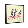 thumbnail image 2 of Stupell Industries Playful Cats Riding Red Bicycle Buzzing Bee Graphic Art Jet Black Floating Framed Canvas Print Wall Art, Design by Amelie Legault, 2 of 5