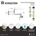 thumbnail image 4 of Kingston Brass KS8108KNL Convergent Two-Handle 1-Hole Wall Mount Pot Filler Faucet with Knurled Handle in Brushed Nickel, 4 of 5