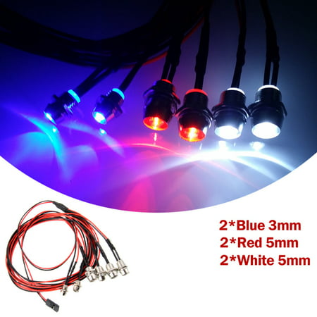 Smart Novelty LED 6 Lights 2 Blue 2 White 2 Red for 1/10 1/8 Traxxas TRX4 HSP Axial SCX10 (Best Jobs For Hsp)