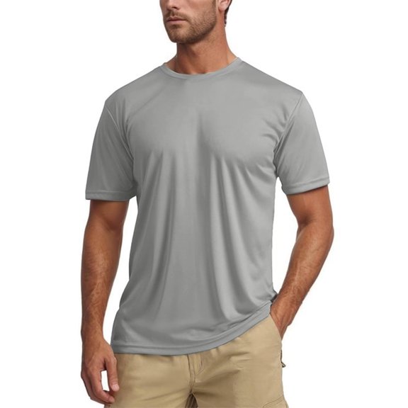 Mens T Shirts Short Sleeve Crew Neck Loose Fit Gery T-Shirts Mens Fashion Clothing