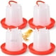thumbnail image 1 of Bebedero para pollitos de alta resistencia, paquete de 4, bebedero para aves de corral de 1 litro con asa, recipiente de agua de plástico para aves de corral, pavos, patos y más, 1 of 5