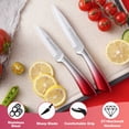 thumbnail image 3 of Kitchen Knife Set, 9-Pieces Red Gradient Handle Knife Block Set with Rotatable Holder, Ultra Sharp Professional Chef Knife Set, Stainless Steel Knives Set for Kitchen Home Apartment, 3 of 7