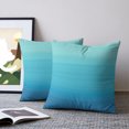 thumbnail image 2 of Pillow Covers 16x16 Set of 2, Teal Blue Ombre Throw Pillow Covers Decorative Couch Cushion Cover, Farmhouse Blue Gradient Striped Microfiber Soft Square Pillowcases for Bedroom Living Room Sofa, 2 of 9