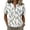 Green, variant on Abstract Geometric Print Henley Blouse for Women - Short Sleeve V-Neck Button Down Tunic, Casual Loose Fit Summer Top White XXL