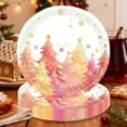 thumbnail image 5 of 16-Pack Disposable Christmas Paper Plates Set Snowflake Tree Pattern Party Tableware for Holiday Gathering Dinnerware Pink Gold Festive Supplies(Pink-B), 5 of 6