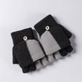 thumbnail image 2 of Yanyanz Gloves Mittens, Women Casual Thickened Warm Solid Color Matching Fingerless Flip Over Thermal Gloves, Gloves A One Size, 2 of 3