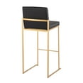 thumbnail image 6 of Fuji High Back Bar Stool Set of 3 Gold, Bar Chairs Set of 3, Gold Bar Stools, Bar Stools Set of 3 with Backs (Black Faux Leather), 6 of 6