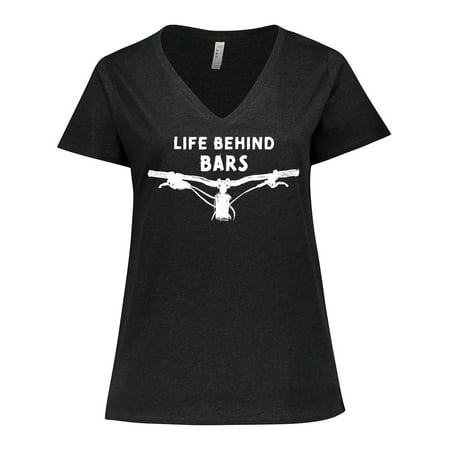 Inktastic Life Behind Bars Mountain Bike Women s Plus Size V-Neck T-Shirt price history on PriceWatchPro