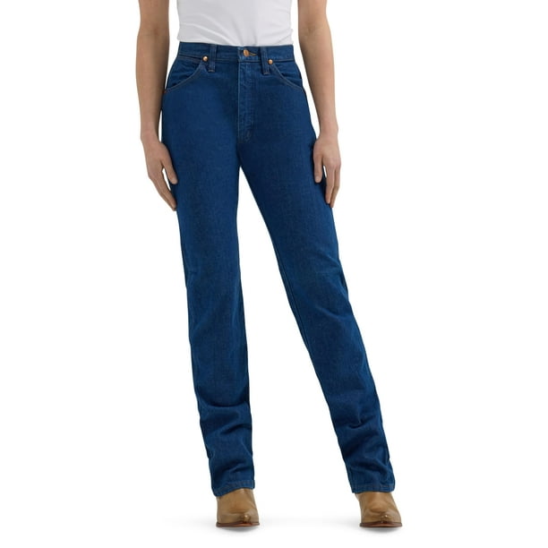 Vaqueros Wrangler, corte vaquero, talle alto, ajustados, para mujer, prelavados