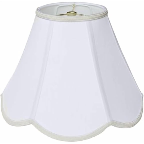 Small scalloped lamp shades, 6" x 13" x 9.25" White Fabric lamp shade, Handmade DIY table lamp, floor lamp, wall lampshade