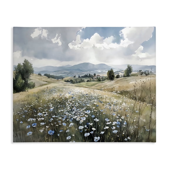 Stupell Industries Traditional Poppy Blues Across Meadow Canvas Art, 20 x 16, by Franklyn Gregory