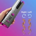 thumbnail image 3 of Cordless Auto Rotating Hair Curler Hair Waver Curling Iron Styling Tool Purple, 3 of 5