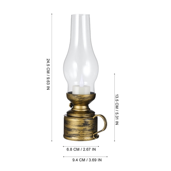 GAXIRE Vintage LED Lantern Candle Lamp Set of 2, Decorative Multi-Purpose Rustic Lighting for Home and Outdoor