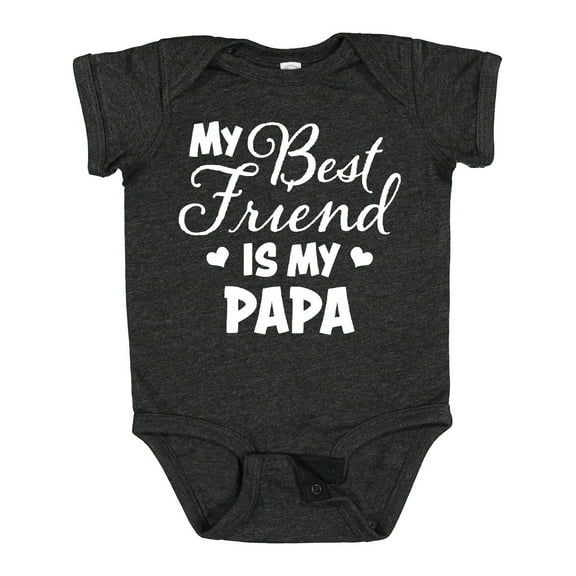 Inktastic My Best Friend is My Papa with Hearts Boys or Girls Baby Bodysuit